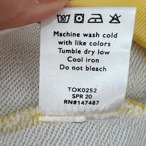 DRAPER JAMES Yellow White Gingham Plaid Crew Neck Raglan Sleeve Pullover Top L - Picture 8 of 9